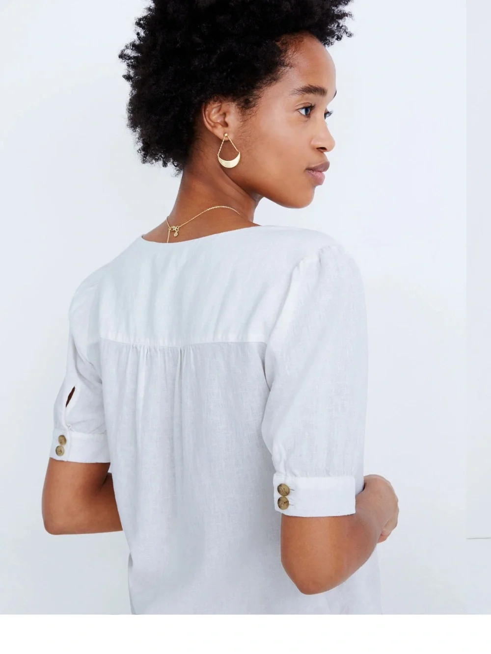 Madewell Linen-Blend Plaza Button-Front Shirt